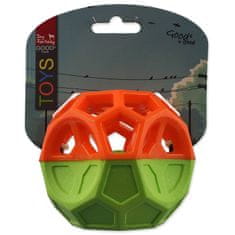 Dog Fantasy Hračka míček s goemetrickými obrazci pískací oranžovo-zelená 8,5cm