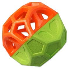 Dog Fantasy Hračka míček s goemetrickými obrazci pískací oranžovo-zelená 8,5cm