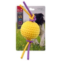 Dog Fantasy Hračka míček pěnový žlutý s TPR flexi lany 22x6,5x6,5cm