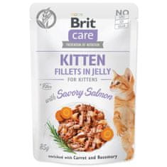 Brit Kapsička Care Cat Kitten losos, filety v želé 85g