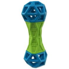 Dog Fantasy Hračka Kost s geometrickými obrazci pískací zeleno-modrá 18x5,8x5,8cm