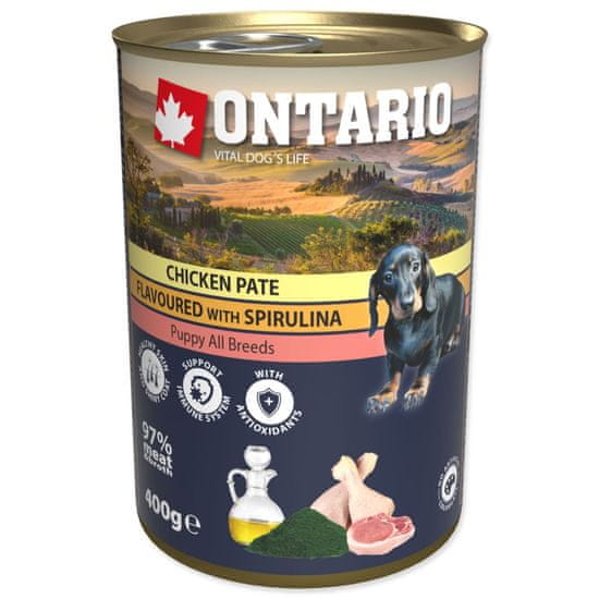 Ontario Konzerva Puppy kuře se spirulinou, paté 400g