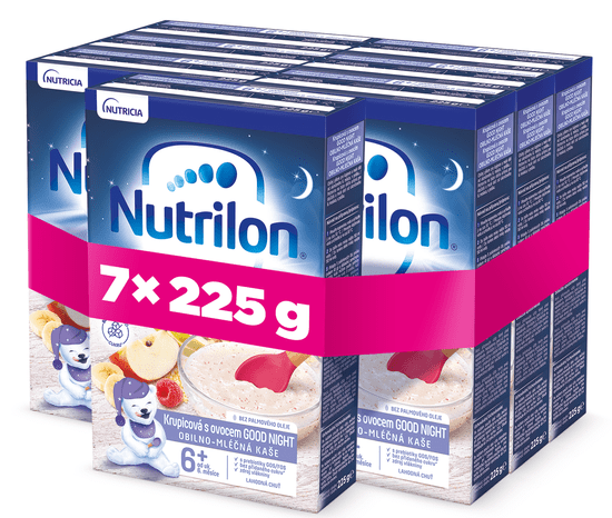 Nutrilon Krupicová kaše s ovocem GOOD NIGHT 7 x 225 g, 6+