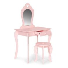 LEBULA Dětský velký toaletní stolek se zrcadlem pro dívky