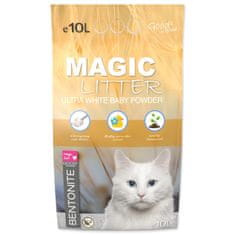 Magic cat Kočkolit Magic Litter Bentonite Ultra White Baby Powder 10L/9kg