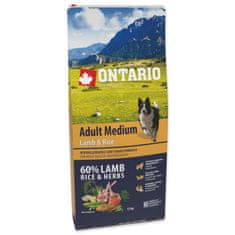 Ontario Krmivo Adult Medium Lamb & Rice 12kg