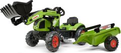 Falk FALK Šlapací traktor 2040AM Claas Arion 410 s nakladačem a vlečkou - zelený