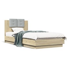 shumee Rám postele s čelem dub sonoma 90 x 200 cm kompozitní dřevo