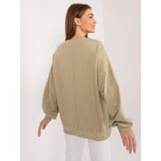 FANCY Dámská halenka s perlami oversize khaki FA-BL-9369.73_407308 Univerzální