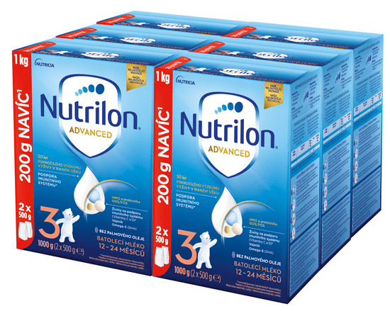 Nutrilon 3 Advanced batolecí mléko 6x 1 kg, 12+