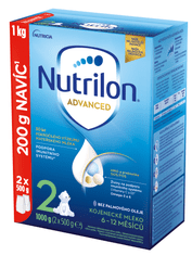 Nutrilon 2 Advanced pokračovací kojenecké mléko 6x 1 kg, 6+