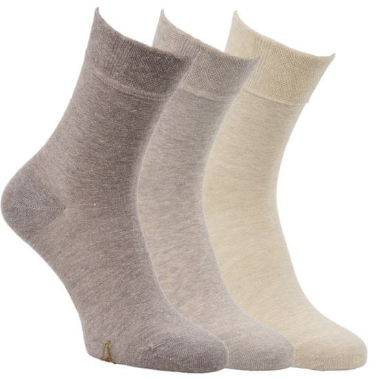 Zdravé Ponožky dámské bavlněné jednobarevné ponožky s jemným svěrem 61108 3pack