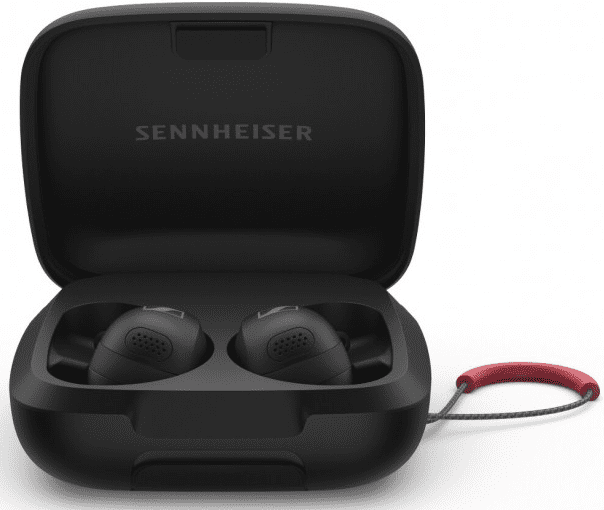  moderní bluetooth sluchátka sennheiser momentum sport výborný zvuk nabíjecí pouzdro mobilní aplikace 