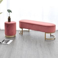 KONDELA Designová lavice růžová Velvet látka MIRILA NEW