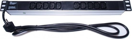 PremiumCord PremiumCord Panel napájecí do 19" racku 1U, 10xIEC (C13), 2m kabel