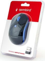 Gembird Gembird MUSW-4B-03-B/Cestovní/Optická/1 600 DPI/Bezdrátová USB/Černá-modrá