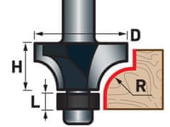 Extol Premium Fréza zaoblovací (vydutá) do dřeva, R3 x D21,5 x H8