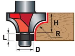Extol Premium Fréza zaoblovací (vydutá) do dřeva, R3 x D21,5 x H8