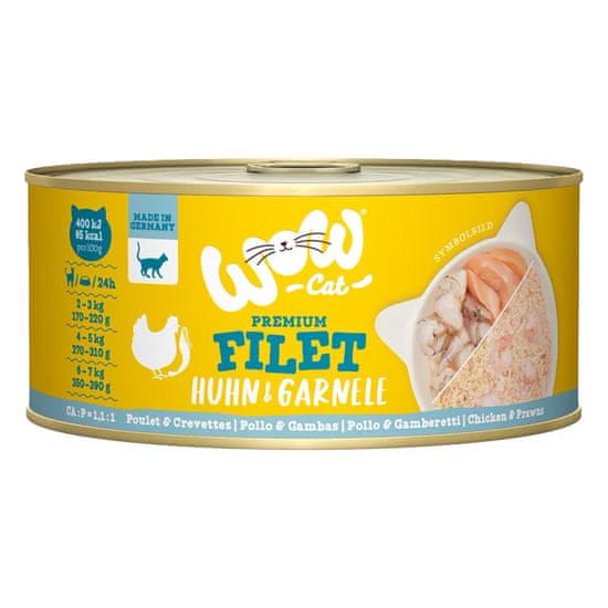 Wow Cat konzerva Filet Kuřecí s krevetami Adult 70g