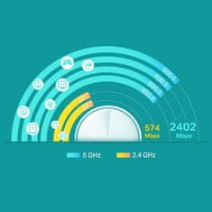 TP-Link WiFi router Deco X60(1-pack) AX5400, WiFi 6, 2x GLAN, / 574Mbps 2,4GHz/ 2402Mbps 5GHz