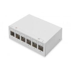 Digitus Modulární stolní patch panel, stíněný 6 portů, světle šedý