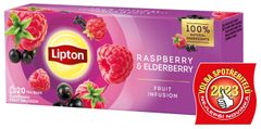 Ovocný čaj Lipton -černý bez a malina, 20x 1,7 g