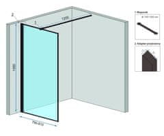 REA Sprchová stěna 80 Bler REA-K7637 - Rea