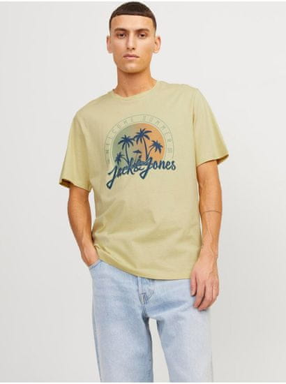 Jack&Jones Žluté pánské tričko Jack & Jones Summer