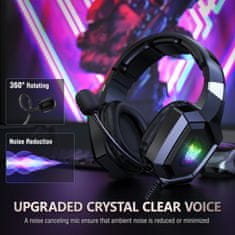 Onikuma K8 RGB Wired Gaming Headset Black