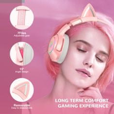 Onikuma K9 RGB Wired Gaming Headset With Cat Ears Pink