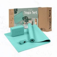 LIFEFIT Sada Na Jógu Myga Yoga Starter Kit: Podložka, Kostka, Popruh - Tyrkysová