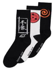 CurePink Pánské ponožky Naruto Shippuden: Sasuke symbol set 3 párů (EU 39-42)