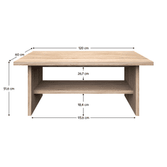 KONDELA Konferenční stolek 120, dub sonoma, NORTY TYP 15