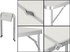Sobex Turistická stolová súprava skladací kempingový stôl veľký 4 stoličky kufor