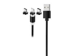 Verk Magnetický nabíjecí kabel 3w1 micro typ-c usb lightning 1m