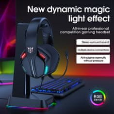 Onikuma X27 RGB Ergonomic Wired Gaming Headset Noise Canceling Mic Black