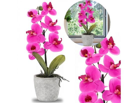 sarcia.eu Umělá orchidej v květináči, růžová, 35 cm