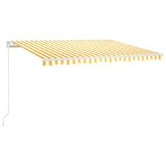 Vidaxl Ručně zatahovací markýza s LED světlem 400 x 300 cm žlutobílá