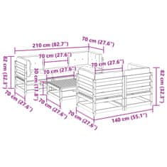 Vidaxl 6dílná zahradní sedací souprava s poduškami masivní borovice