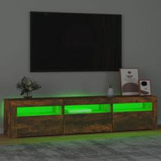 Vidaxl TV skříňka s LED osvětlením kouřový dub 180x35x40 cm