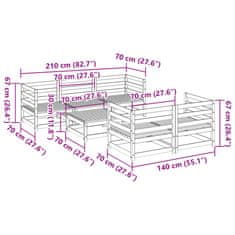 Vidaxl 6dílná zahradní sedací souprava masivní dřevo douglasky