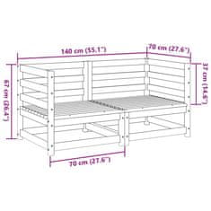 Vidaxl 2dílná zahradní sedací souprava masivní borové dřevo