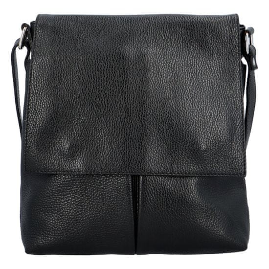 Delami Vera Pelle Stylová dámská kožená crossbody taška Carlon, černá