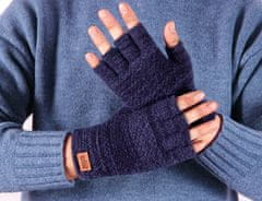 Camerazar Pánské zimní rukavice s palčáky, tmavě modré, akrylová příze, 17.5x10 cm