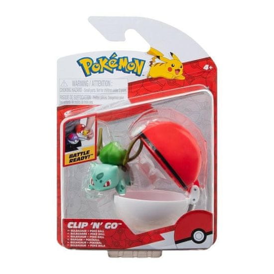 Jazwares Pokémon Clip and Go Poké Ball figurka Bulbasaur