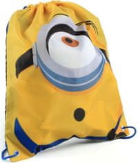 CurePink Batoh pytlík gym bag Minions|Mimoni: Stuart (32 x 41 cm)