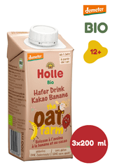 Holle Bio ovesný nápoj s kakaem a banánem 3 x 200 ml