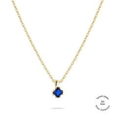Tamaris Elegantní pozlacený náhrdelník s modrým zirkonem TJ-0539-N-45