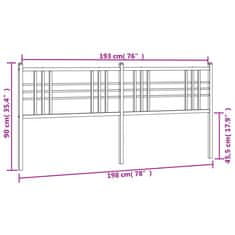 Vidaxl Kovové čelo postele bílé 193 cm