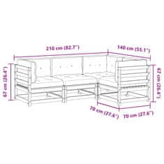 Vidaxl 4dílná zahradní sedací souprava s poduškami masivní douglaska